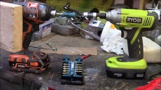 Ryobi VS Ridgid impact  Makita VS Bosch bit holder [upl. by Shiri]