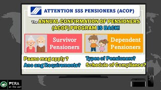 SSS ACOP Updated Oct 2021  Annual Confirmation of Pensioners  ACOP Requirements  Paano Mag Apply [upl. by Itsyrk]