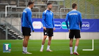 Slovenia PLAYERS execute several DRILLS during practice to PREPARE for Serbia in UEFA Euro [upl. by Heyde257]