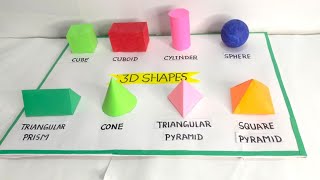 3D shapes model for school project3D geometrical shapes3D shapes math projectmath tlm 3D shapes [upl. by Jenn491]