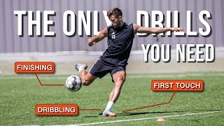 The ONLY MUST DO 10 Drills You NEED to Become a Professional Footballer [upl. by Kerrin]