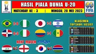 Hasil Piala Dunia U20 Tadi Malam  BRAZIL vs NIGERIA  DOMINIKA vs ITALIA  Piala Duni U20 2023 [upl. by Ahsiuqel]