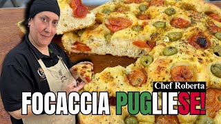 🍕FOCACCIA PUGLIESE con Aceitunas y Tomates🇮🇹  Receta Original Fácil con Chef Roberta  Aroma Roma [upl. by Aanas]