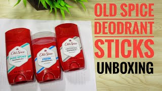 Old Spice Deodorant Sticks  Unboxing and First Impressions [upl. by Marlena]