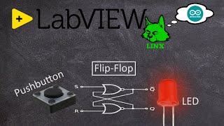 Pushbutton and LED FlipFlop  LabVIEW LINX 30 with Arduino Uno [upl. by Brittney]