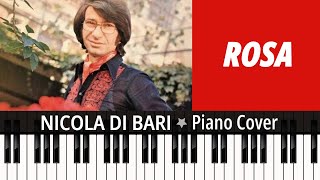 ROSA 1986 Nicola Di Bari spanish version TUTORIAL piano cover  seet music [upl. by Janean]