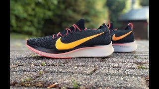 Nike Zoom Fly Flyknit ‘orangeblack’  UNBOXING amp ON FEET  running shoes  2018 [upl. by Sidwohl]