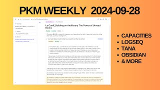 PKM Personal Knowledge Management Weekly Update 20240928 [upl. by Saul]