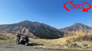 【GSX1300R Hayabusa 隼】阿蘇 箱石峠 野焼き直後で真っ黒【VR360°5K】 [upl. by Atwahs]