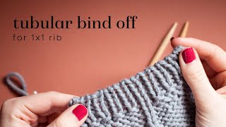 Knitting tutorial Tubular bind off for 1x1 rib [upl. by Stanwinn]