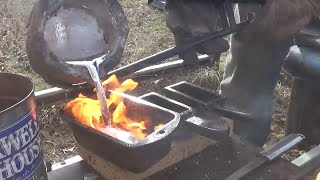 Melting Scrap Aluminum with the Waste Oil Burner and Homemade Furnace [upl. by Cornia525]