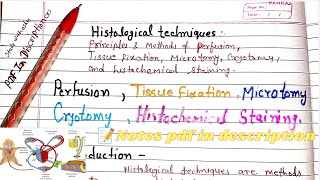 Histological techniques perfusion tissue fixation Microtomy cryotomy and histochemical staining [upl. by Ahsiakal]