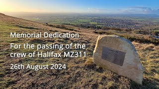 Halifax MZ311 Memorial Dedication Ceremony  Cleeve Common 26082024 [upl. by Aniwde]