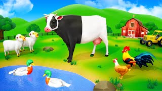 Funny Magical Color Changing Cow  Cow Funny Videos  Funny Animals Comedy Cartoons [upl. by Simetra]