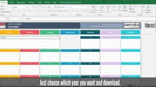 Dynamic Calendar Excel Template  Free Download Excel Calendar [upl. by Ennairoc]