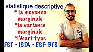 statistique descriptive 18  la moyenne marginale la variance marginale lécart type [upl. by Adnoyek433]