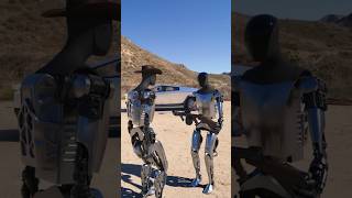 Robots testing the Bulletproof cybertruck [upl. by Eyt]