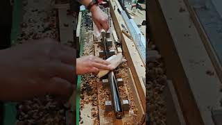 Putting linseed oil on the black walnut shaft [upl. by Stetson]