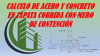 👍👍ACERO Y CONCRETO EN ZAPATA CORRIDA CON MURO DE CONTENCIÓN 👌👌 [upl. by Bernard]