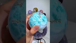 Larimar high quality sphere crystals crystalshop gemstone [upl. by Annaynek]