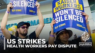 US strikes Health workers walk out over pay dispute [upl. by Macy]