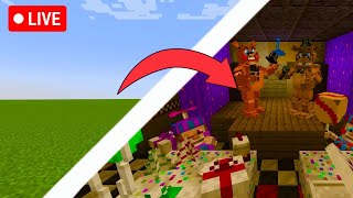 🔴BUILDING THE FNAF 2 PIZZERIA IN MINECRAFT LIVE PART 3 [upl. by Eizzik]