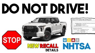 Do NOT Drive Your New Tundra or Lexus NEW DETAILS on NHTSA Toyota Twin Turbo V6 Recall [upl. by Aremihc875]