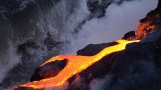 Spectacular video lava flows into the sea at Kilauea Volcano Hawaii USA [upl. by Akemet613]