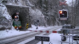 Spoorwegovergang Údolí Teplé CZ  Railroad crossing  Železniční přejezd [upl. by Yovonnda]