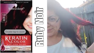 Schwarzkopf Keratin Color Hair Dye Review  Ruby Noir [upl. by Esinereb]