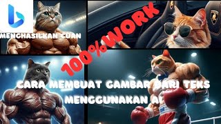 cara membuat gambar dari Teks menggunakan AI 100work simpleeazy menghasilkan cuan [upl. by Kippie352]