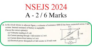 NSEJS 2024  Part A2  6 Marks  Circuit Problem with Resistors amp Voltmeter Explained [upl. by Mcgee]