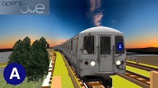 OpenBVE R44 A Train to Lefferts Blvd  8th Ave  Fulton Express [upl. by Ytsirc]