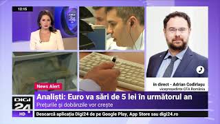 Previziunea analiștilor euro va depăși pragul psihologic de 5 lei cresc prețurile și dobânzile [upl. by Elhsa]