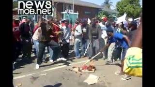 Swaziland  Protesters burn image of King Mswati III [upl. by Darline]