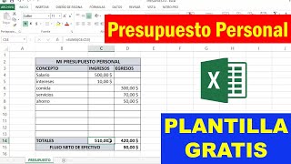 Como hacer un PRESUPUESTO Personal en Excel 🤑💲💻 plantilla gratis [upl. by Ardnek839]