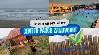 Center Parcs Zandvoort 2023 Stürmischer Regen an der Küste Aqua Mundo Bauernhof u leckerer Fisch [upl. by Nenney804]