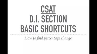 CSAT SERIES FOR UPSC  IAS  Data Interpretation Shortcuts 3 Percentage Change [upl. by Ern]