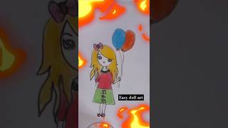 Easy doll artshortvideo shortsvideo drawing art foryou trending easydrawing [upl. by Ariait327]