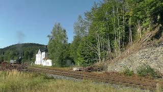 Erzgebirgische Aussichtsbahn mit 50 3616 verlässt AnnabergBuchholz Süd [upl. by Ennahgem]