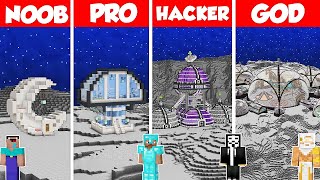 LUNAR MOON BASE HOUSE BUILD CHALLENGE  Minecraft Battle NOOB vs PRO vs HACKER vs GOD  Animation [upl. by Aldred]