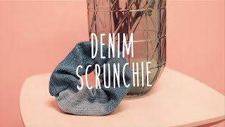 HOW TO MAKE A DENIM SCRUNCHIE  DIY DENIM DREAMS [upl. by Moorish406]