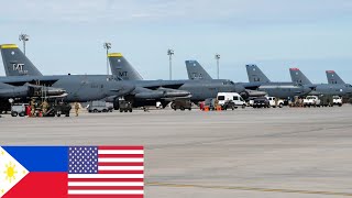 Crew US B52H Strategic Bombers Rush to Take Off One by One Toward the Philippines [upl. by Kerred]