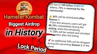 Hamster Token Locked amp Vesting Period  Hamster Kombat Airdrop Biggest Airdrop in History 😱 [upl. by Nuahsyt]