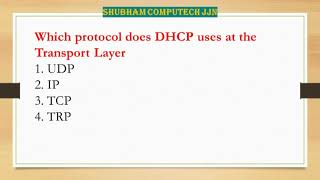 Which protocol does DHCP uses at the Transport Layer [upl. by Esinned]