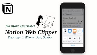 Notion Web Crawling short demo  iPhone iPad Android  Notion Web clipper [upl. by Elleinnod146]