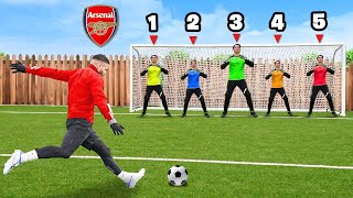 1 PRO FOOTBALLER vs 5 GOALKEEPERS [upl. by Patience]