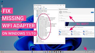 Fix WiFi Adapter Missing In Windows 1110  Get Back Wireless Adapter [upl. by Pembrook]