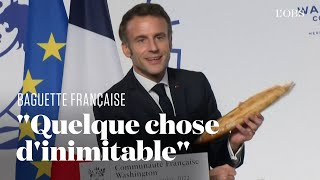 Macron rend hommage à la baguette inscrite au patrimoine immatériel de lUnesco [upl. by Michi]