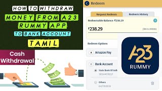 A23 Rummy Withdrawal Tamil  How to Withdraw Money From A23 Rummy App to Bank Account [upl. by Leuname]